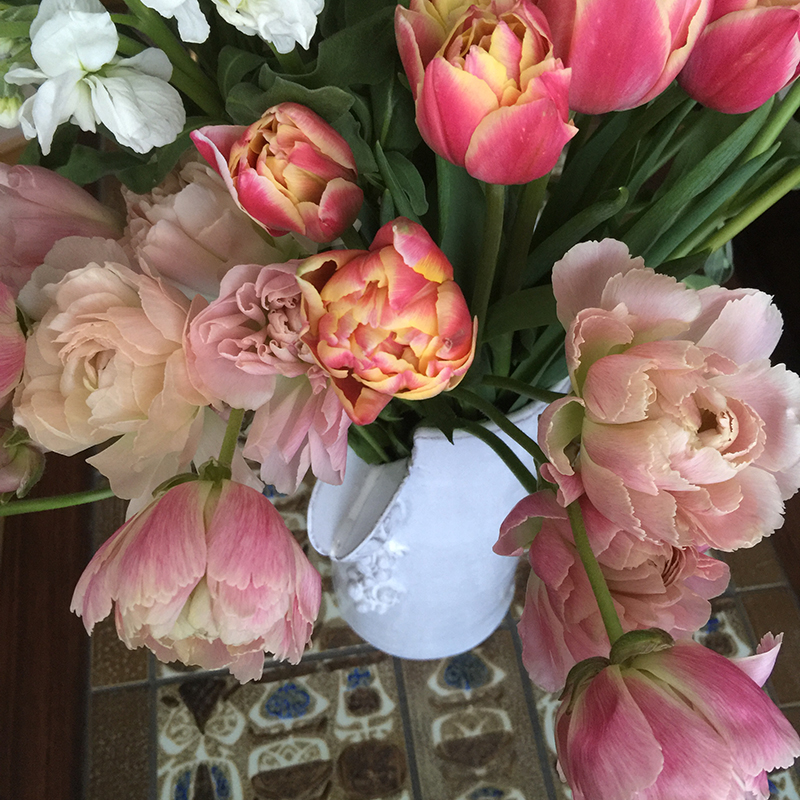 ラナンキュラスと春の花、Photo by Yoko Kadokawa