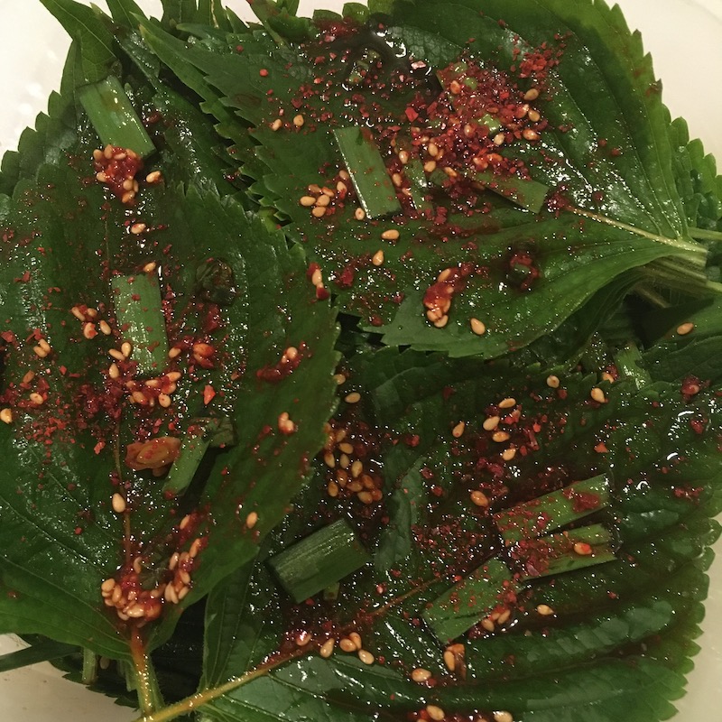 エゴマの葉の醤油漬け